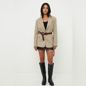 Brand NWT House of CB Tan Women's Oversize Blazer-Size Small